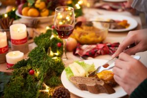 Enjoying Christmas food
